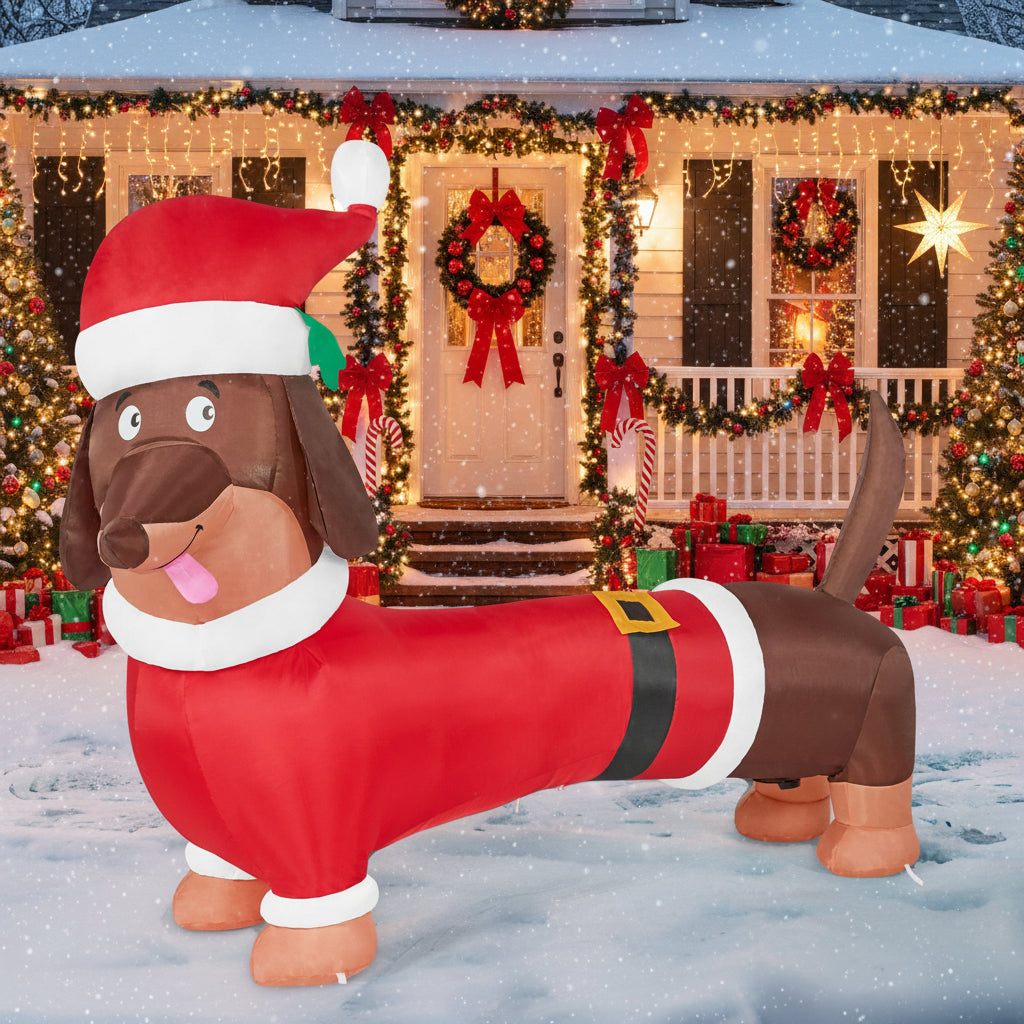 Decoración Inflable Perro de Navidad 1,5 m