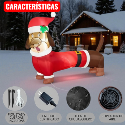 Decoración Inflable Perro de Navidad 1,5 m