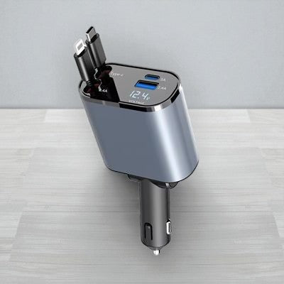 Cargador Retráctil de Coche 120W con Carga Rápida